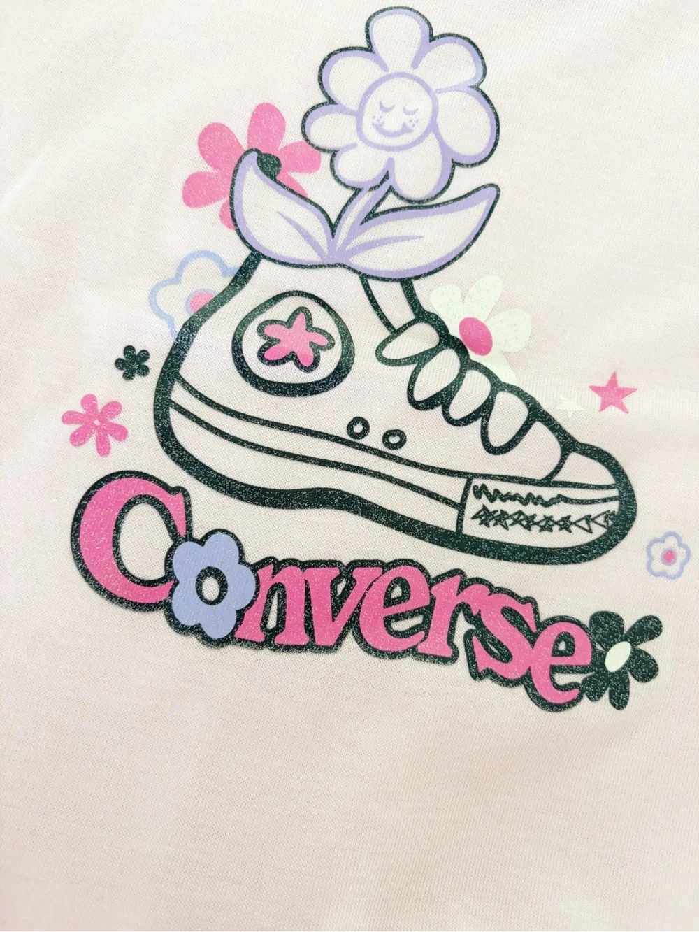 Converse Pink Floral Tee Girls 3T